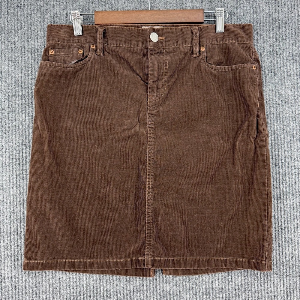 Vintage Old Navy corduroy mini skirt women's size 10 stretch Y2K chocolate brown